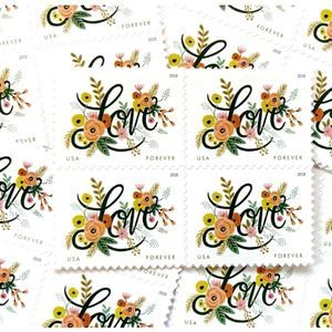 100 Love Flourishes 2018 Forever‎ Postage Stamps USPS Valentines Wedding Party